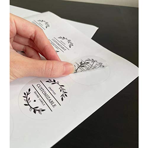 Craftiff Round Labels Stickers 2 inches Transparent Printable Vinyl for Laser Printer Clear Sticker Paper Waterproof - Image 3
