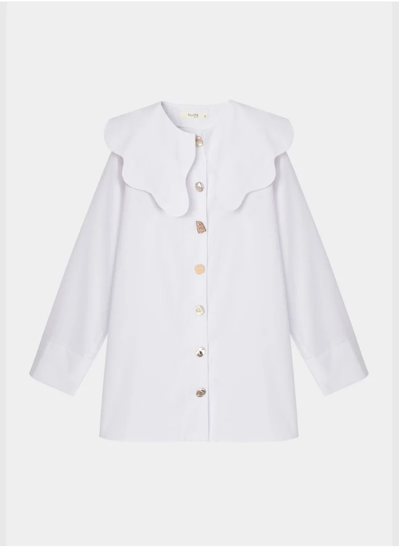 Touche WIDE COLLAR POPLIN SHIRT