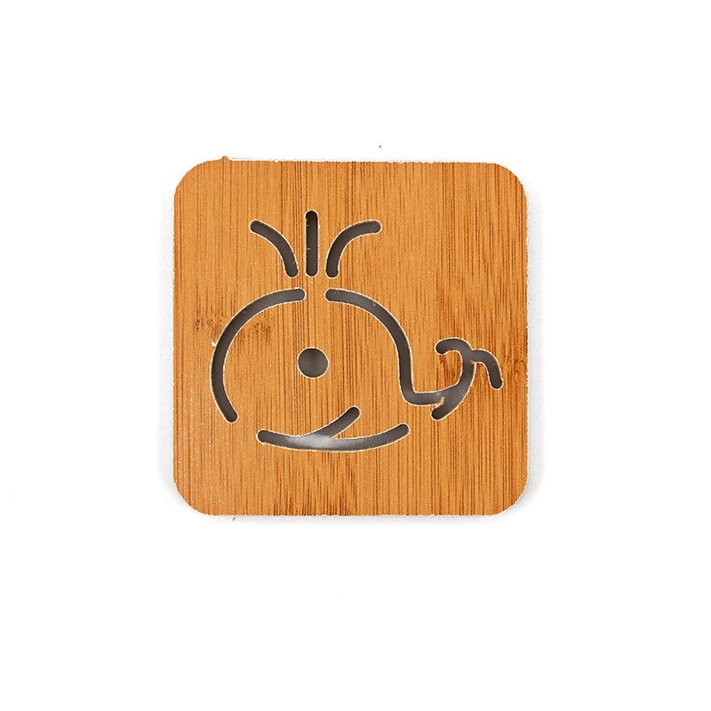 Leeonz Coasters for Drinks-Hot & Cold,Decorative Coasters for Glass, Cups, vases, Candles on Their Dining Table Made of Wood,Random Pattern (Wood, Set of 6) - Image 3