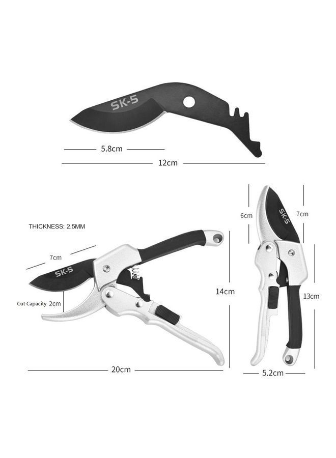Hand Pruning Shears Branch Trimmer Tree Limb Cutter Silver/Black