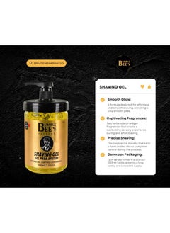 BUMBLE BEE Shaving Gel Softner Non-Irritating, All Skin Types, Rich Male Fragance - Smooth And Sophisticated Shaving 33.8 Oz / 1000 Ml. Barber Supplies (Yellow)  - Image 4