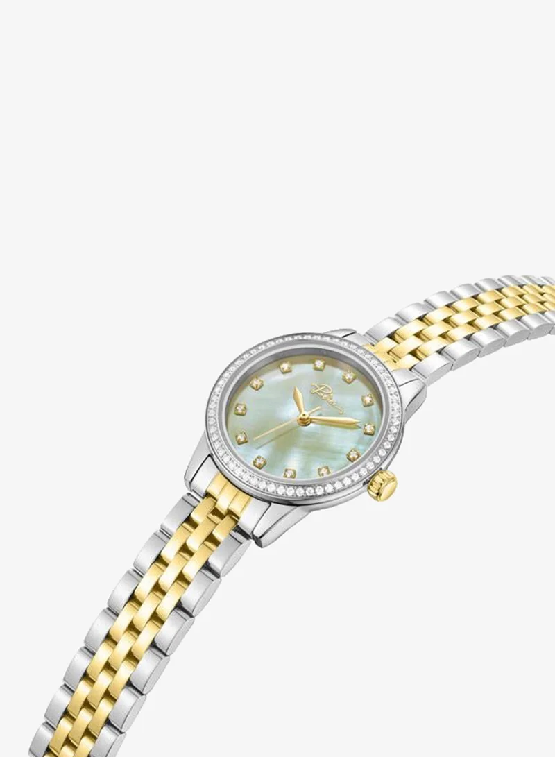 Police Jeita Champagne Dial Stainless Steel Bracelet Analog Watch for Women, 30mm