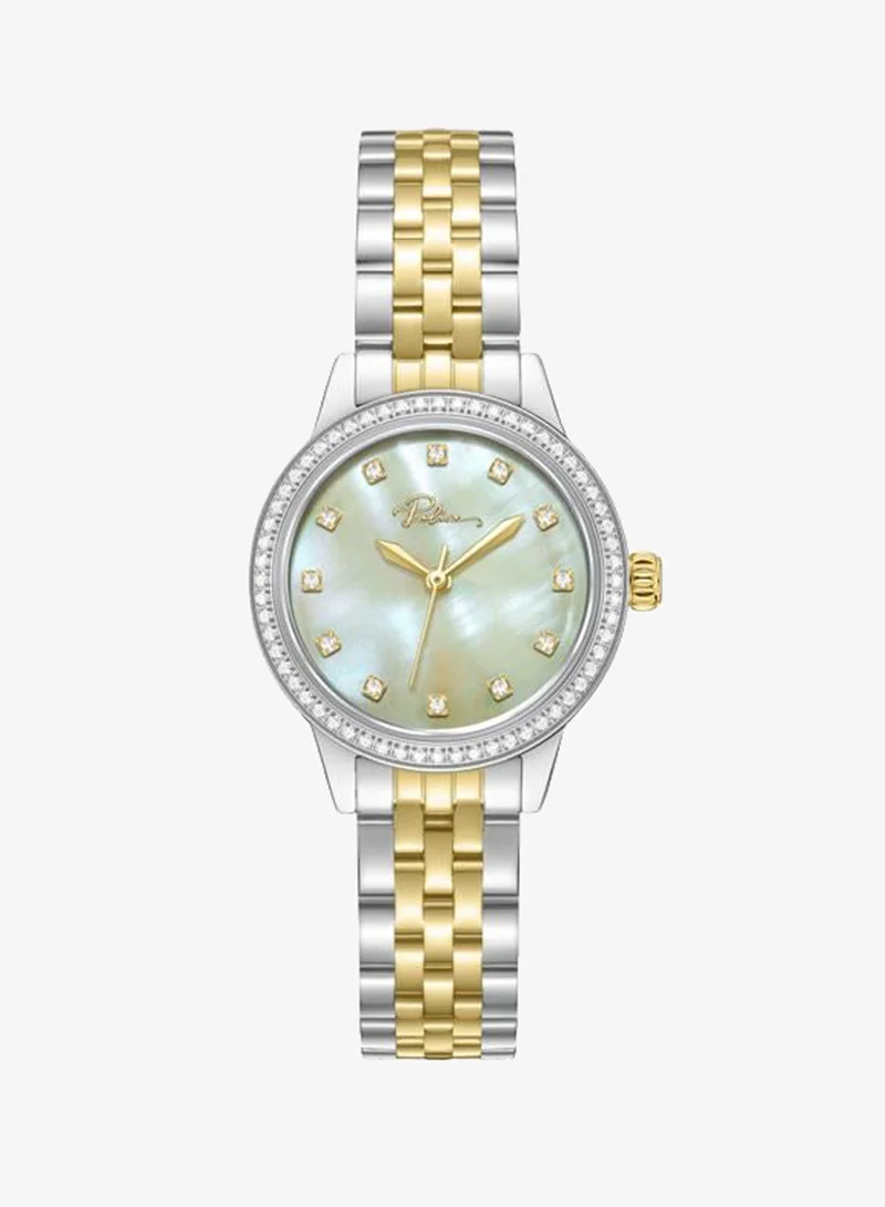 Police Jeita Champagne Dial Stainless Steel Bracelet Analog Watch for Women, 30mm