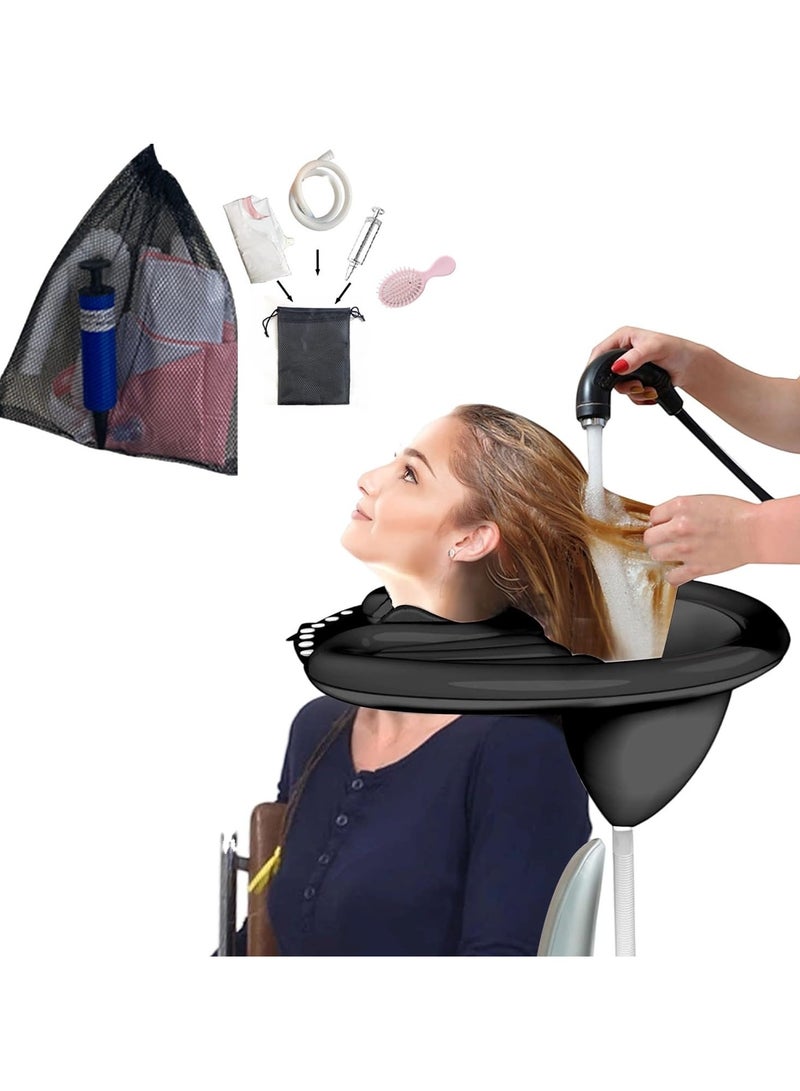 كي واي دي حوض غسيل الشعر المحمول القابل للانتفاخ للمرضى المسنين وطريحي الفراش -بما في ذلك المضخة الهوائية والعلبة المريحة في المنزل، المستشفى، صالون استخدام الرعاية العليا وإمكانية وصول المعوقين - Image 1