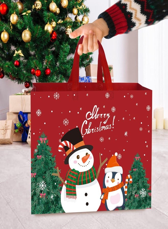 Fayayuan 12 Pack Extra Large Christmas Gift Bags, Reusable Tote Bags with Handle Non-Woven Christmas Bags for Gifts Wrapping Xmas Holiday-16.9 * 12.6 * 7.1” - Image 4