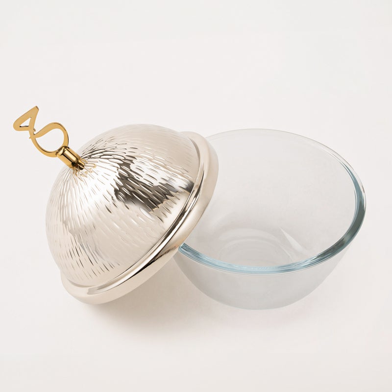 Dallaty silver steel and glass date bowl 15*15*19 cm - Image 3