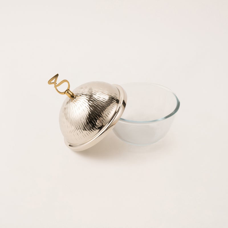 Dallaty silver steel and glass date bowl 15*15*19 cm - Image 2