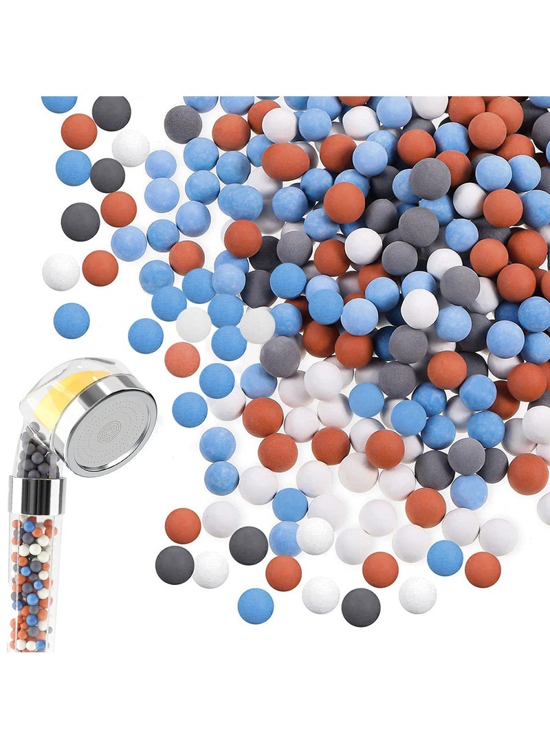 Showerhead Mineral Beads, Filtration Shower Head Replacement Filter Ball Refills, Filter Purifying Water Beads, Diameter 5mm and 7mm, White, Blue, Black, Brown 4 Colors (500g) - Image 1