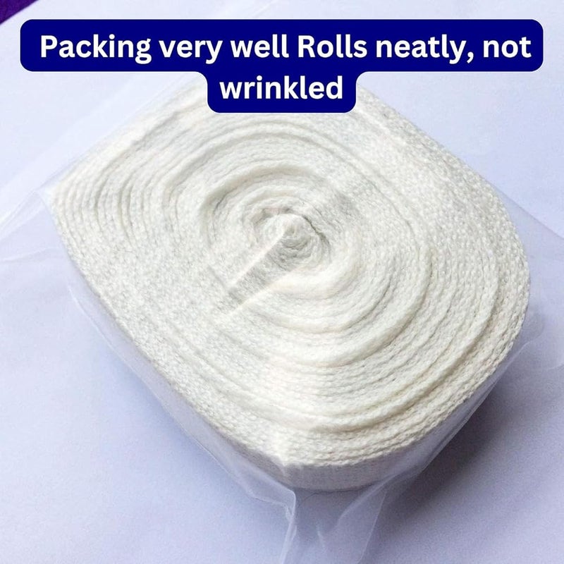 Kawaii Easy Crafting 1 Inch X 5 Yard Cotton Twill Tape Webbing Strapping Herringbone – Soft Fabric Ribbon - White-Soft Beige - Handles Bags, Sewing, Book Binding, Pet Collars, Rug Reinforcement, Gift Wrapping Decoration - Image 4