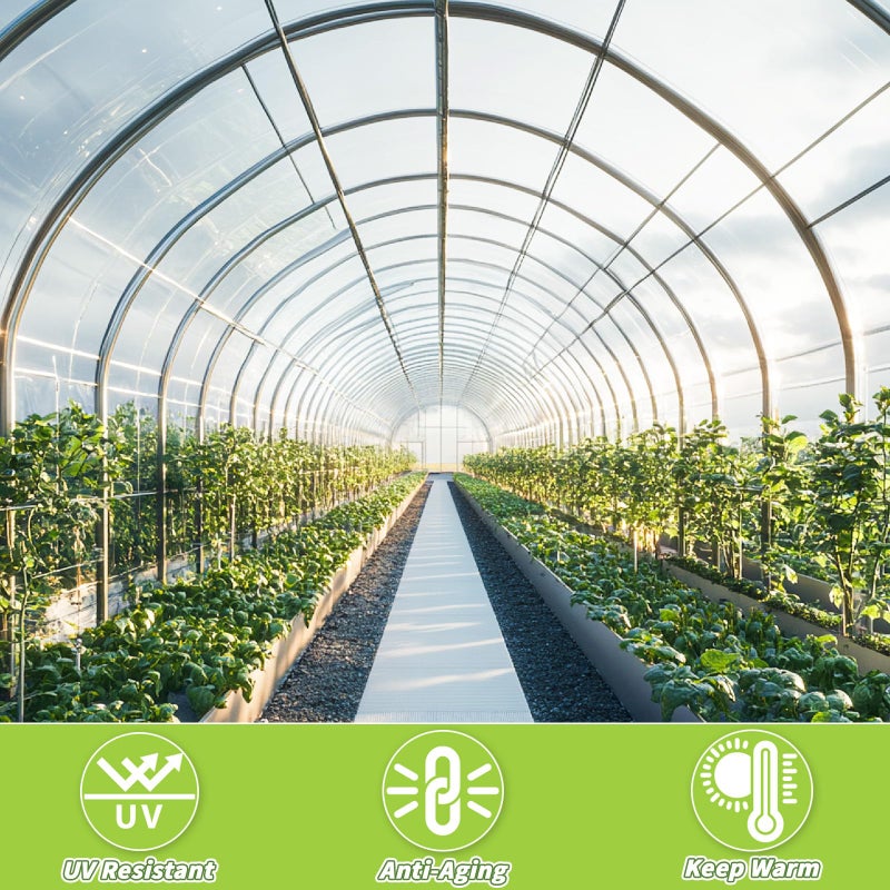 UZLU Greenhouse Plastic Sheeting 6 Mil, 8 x 26 FT Transparent UV Resistant Polyethylene Film, Tear-Resistant Green House Hoop Cover for Gardening, Farming, Nursery, Henhouse, Anti-Drip & Weatherproof - Image 4