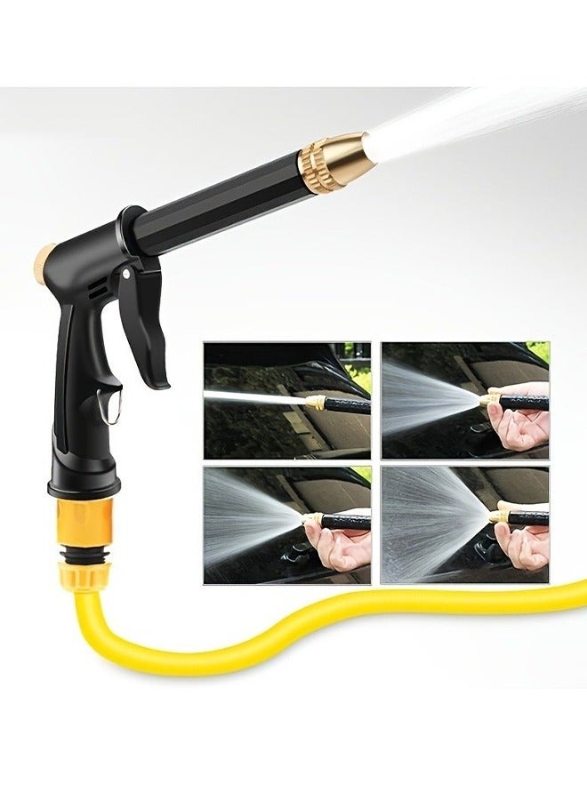 اتش واي 1 قطعة مسدس مياه غسيل السيارات بالضغط القوي (أنبوب غير مدرج) مع دش حديقة متعدد الوظائف وفوهة للتنظيف الفعال - Image 1