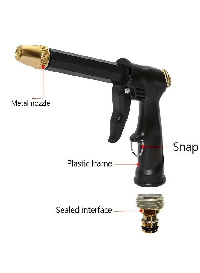 اتش واي 1 قطعة مسدس مياه غسيل السيارات بالضغط القوي (أنبوب غير مدرج) مع دش حديقة متعدد الوظائف وفوهة للتنظيف الفعال - Image 2