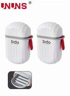 UNUNS 2 Pieces Soap Box Holder,Travel Soap Case Box With Cover,Portable Anti Overflow Soap Dish,Built-in Drain Shelf,Soap Dish Holder  - Image 1