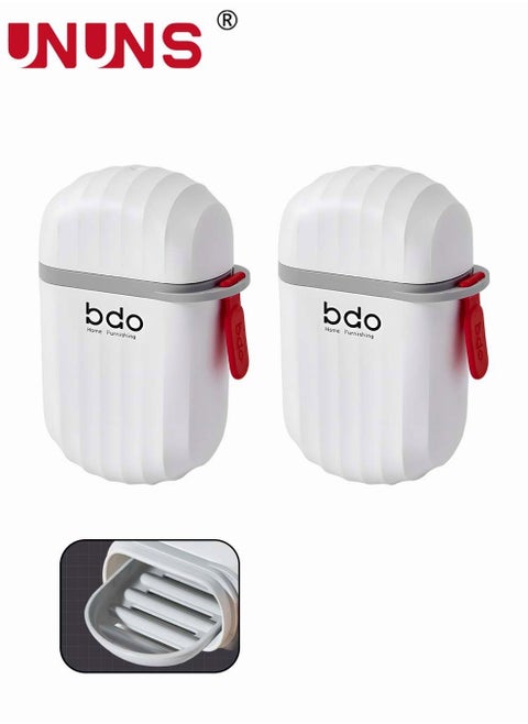2 Pieces Soap Box Holder,Travel Soap Case Box With Cover,Portable Anti Overflow Soap Dish,Built-in Drain Shelf,Soap Dish Holder