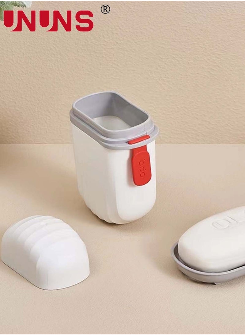 2 Pieces Soap Box Holder,Travel Soap Case Box With Cover,Portable Anti Overflow Soap Dish,Built-in Drain Shelf,Soap Dish Holder