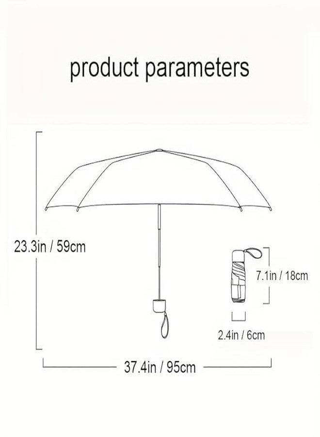 Hatanu Mall Compact Travel Umbrella, Portable Mini Travel Sun Rain Beach Golf- Elegant Slim Design Small Pocket Umbrella for Rain, UV Protection Lightweight Umbrellas for Girls and Women (Multicolor) - Image 2