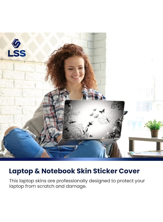 LSS 15 15.6 Inches Laptop Notebook Skin Sticker with 2 Wrist Pads - Reusable Cover Protector Vinyl Sticker Cover Decal Fits 13" - 16" HP Asus Acer Samsung - Butterfly Contrast Fade - Image 5