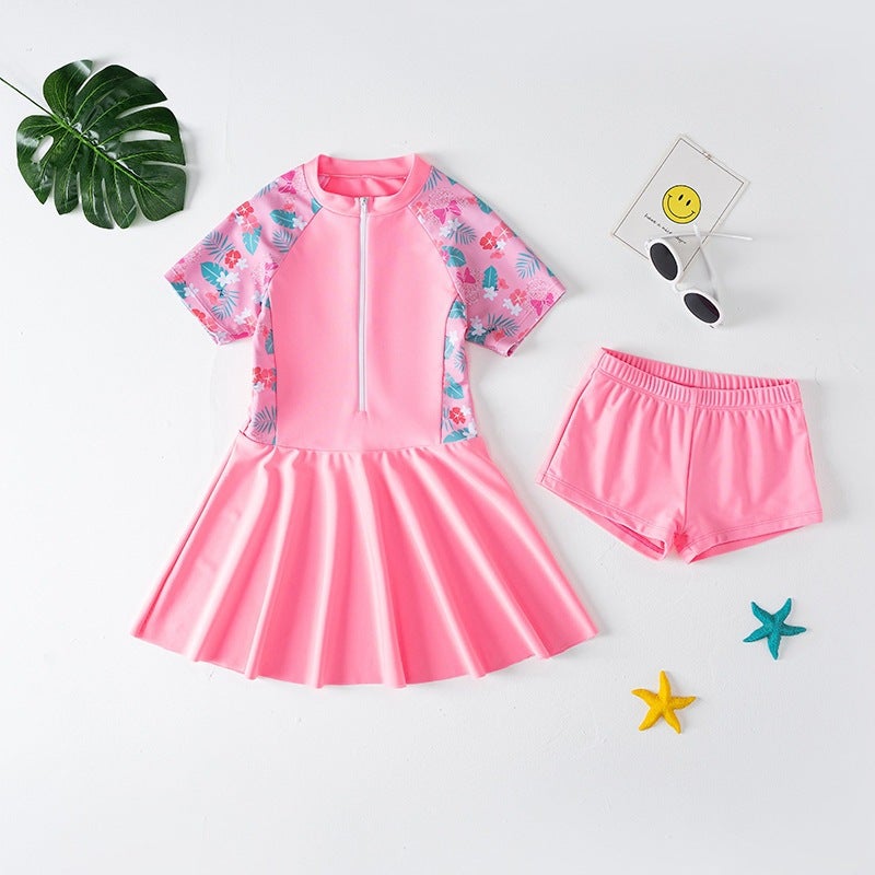 Generic Kids Swimwear Cute Princess Two-Piece Suit Pink