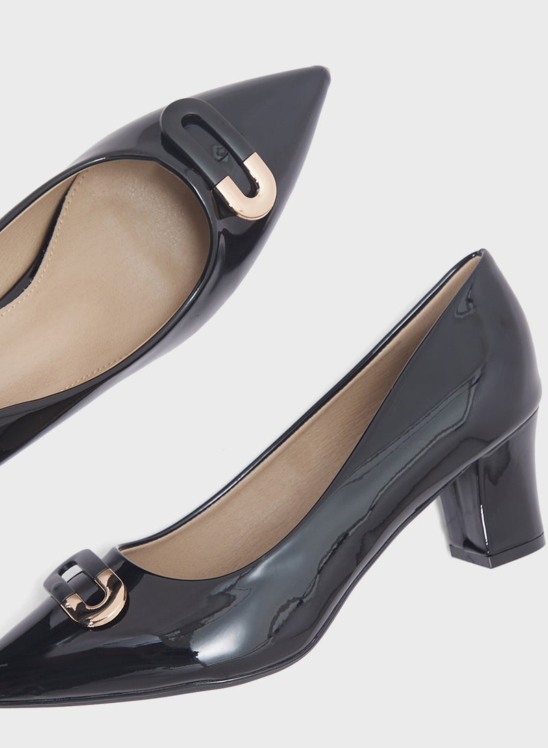 SD.Felano Mid Block Heel Pointed Pump  - Image 4