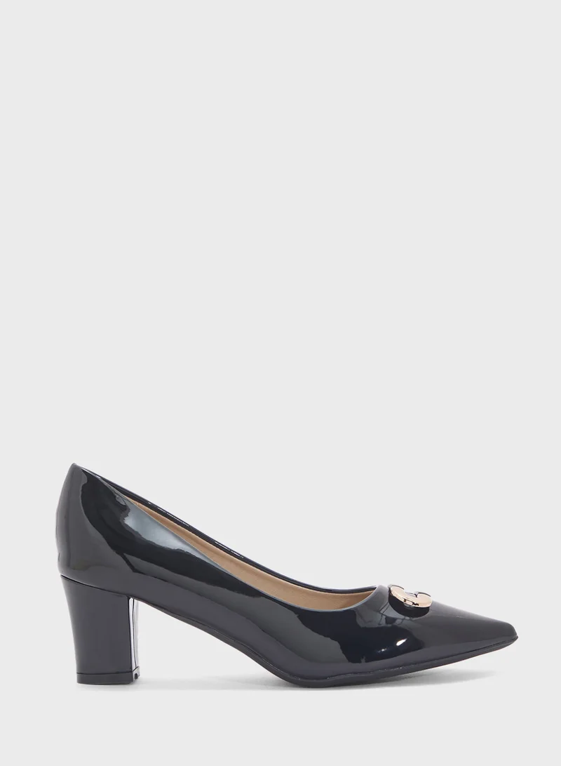SD.Felano Mid Block Heel Pointed Pump