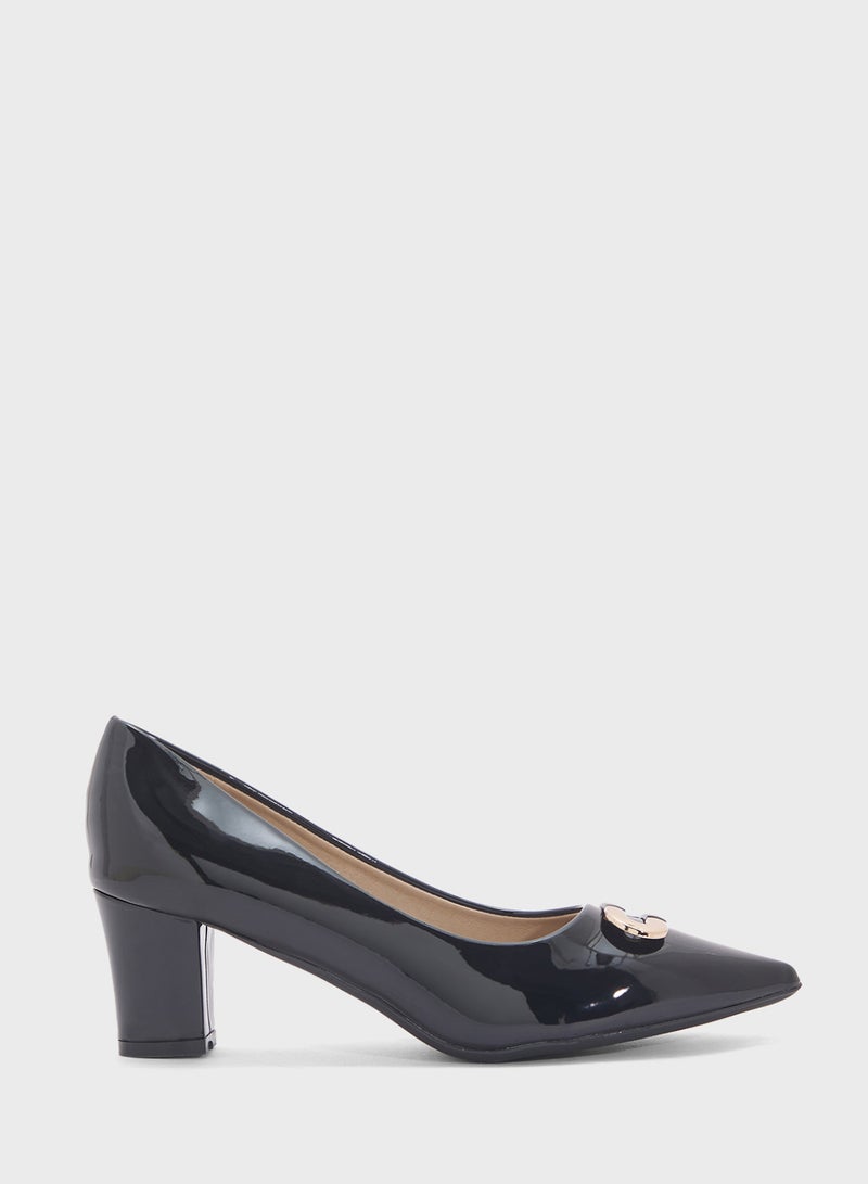 SD.Felano Mid Block Heel Pointed Pump  - Image 1
