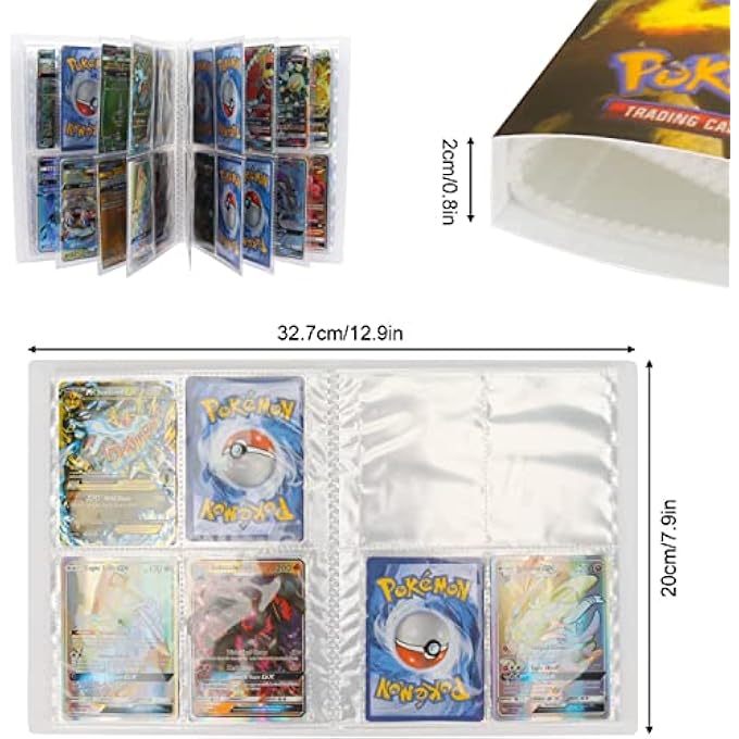 Pokemon 112CARDS PIKACHU POKEMON COLLECTION CARDS ALBUM BOOK TOP LOADED CARD STORAGE ALBUM CARD SORT BOOK ORGANIZER POUCHES FOR POKEMON CARDS - Image 5