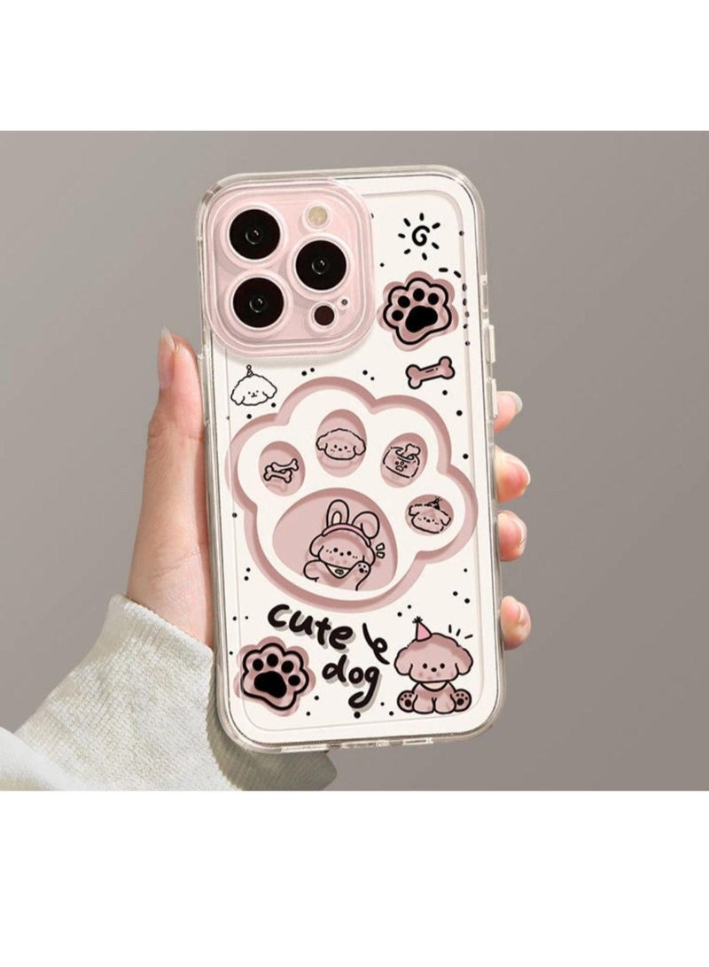 Cute Puppy Paw Print Case for iPhone 16 Pro Max – Full Pattern Soft Transparent Shell, Shockproof, Anti-Fingerprint, Heat Dissipation - Image 2