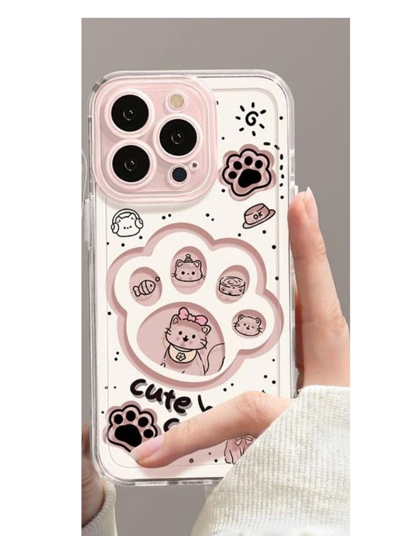 Cute Puppy Paw Print Case for iPhone 16 Pro Max – Full Pattern Soft Transparent Shell, Shockproof, Anti-Fingerprint, Heat Dissipation - Image 3
