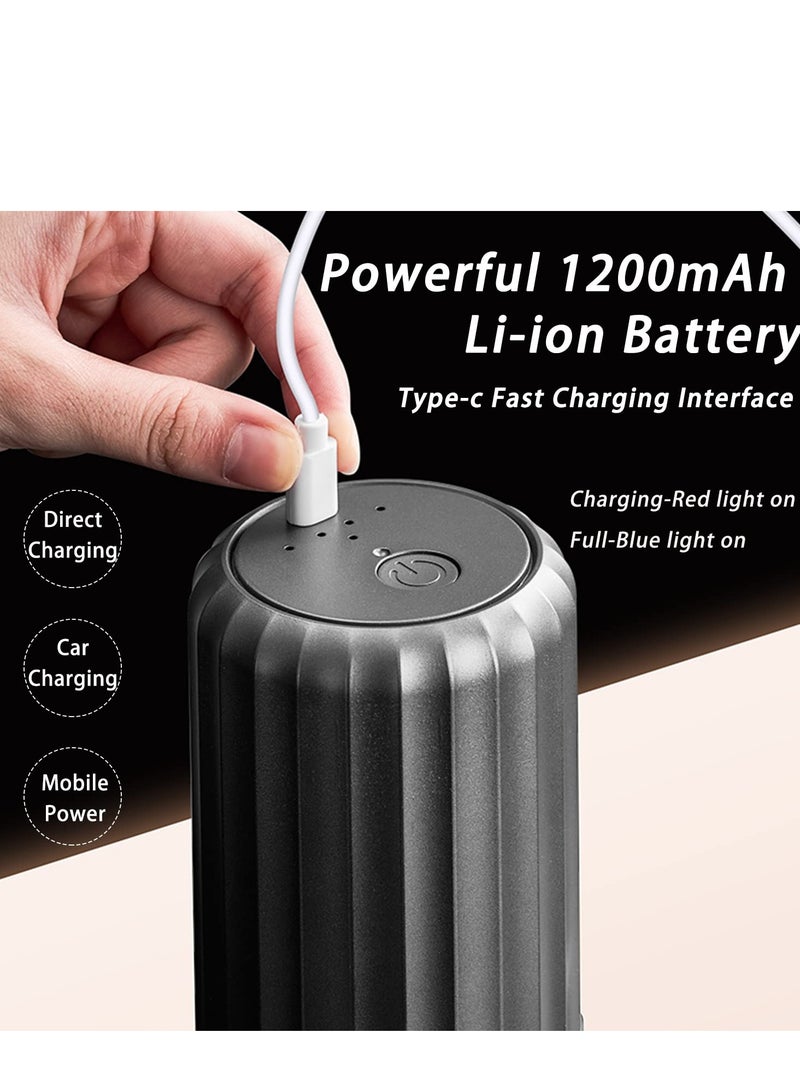 SYOSI مطحنة قهوة محمولة قابلة للشحن عبر USB كهربائية مع غرفة قابلة للإزالة مطحنة قهوة أوتوماتيكية تحكم بزر ضغط واحد مطحنة قهوة لحبوب القهوة والحبوب (رمادي)  - Image 4