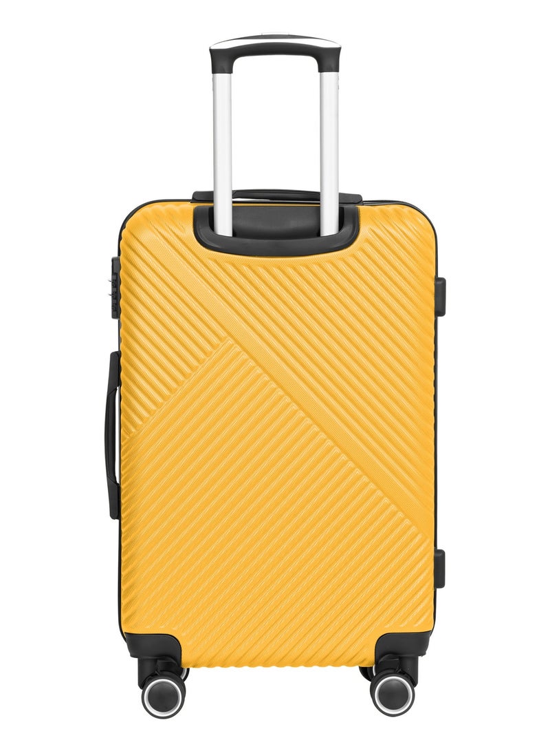 PARAJOHN Aurora 24-Inch Medium Checked-In Luggage – 20 kg Lightweight ABS Hard Case Trolley Bag with 4 Spinner Wheels & Lock, Yellow - Image 2