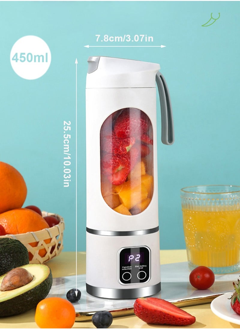MileMelo Mixer Juicer for Vegetables and Fruits, Juice, Baby Food, Ice, Multi-functional, 450ML, 4000mAh, Portable, Magnetic Induction Safety Feature, USB Rechargeable, Suitable for Outdoor, Travel, Office  - Image 2