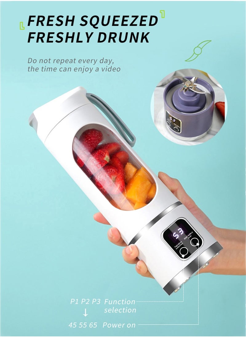 MileMelo Mixer Juicer for Vegetables and Fruits, Juice, Baby Food, Ice, Multi-functional, 450ML, 4000mAh, Portable, Magnetic Induction Safety Feature, USB Rechargeable, Suitable for Outdoor, Travel, Office  - Image 3