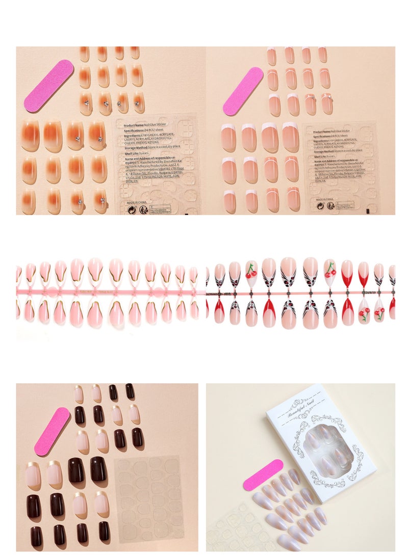 سنسيب 24 قطعة من أظافر القدم المربعة القصيرة: أظافر صناعية من الأكريليك، أظافر صناعية لأصابع القدم لملاءمة سلسة - Image 3