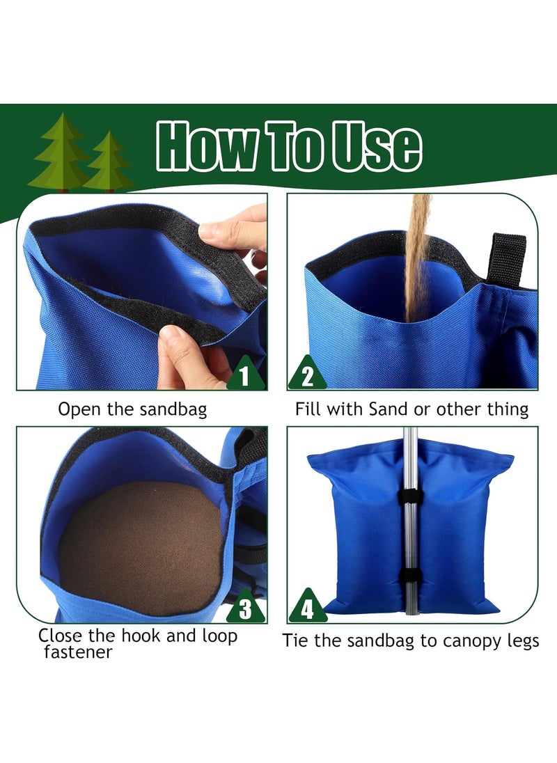 Woanger Woanger Extra Large Canopy Weights 112 Lbs Gazebo Heavy Duty Tent Sand Bags Pop up Tent Weights for Outdoor Pop up Canopy CanopiesTent GazeboBlue 6 Pcs  - Image 4