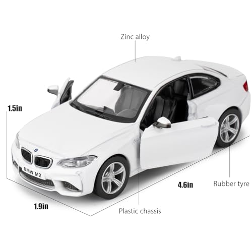 RMZ City 1:36 BMW M2 Toy Car, Diecast Pull Back Model Car, Collection Kids Toy for Aged 3 and up, Gift White - Image 2
