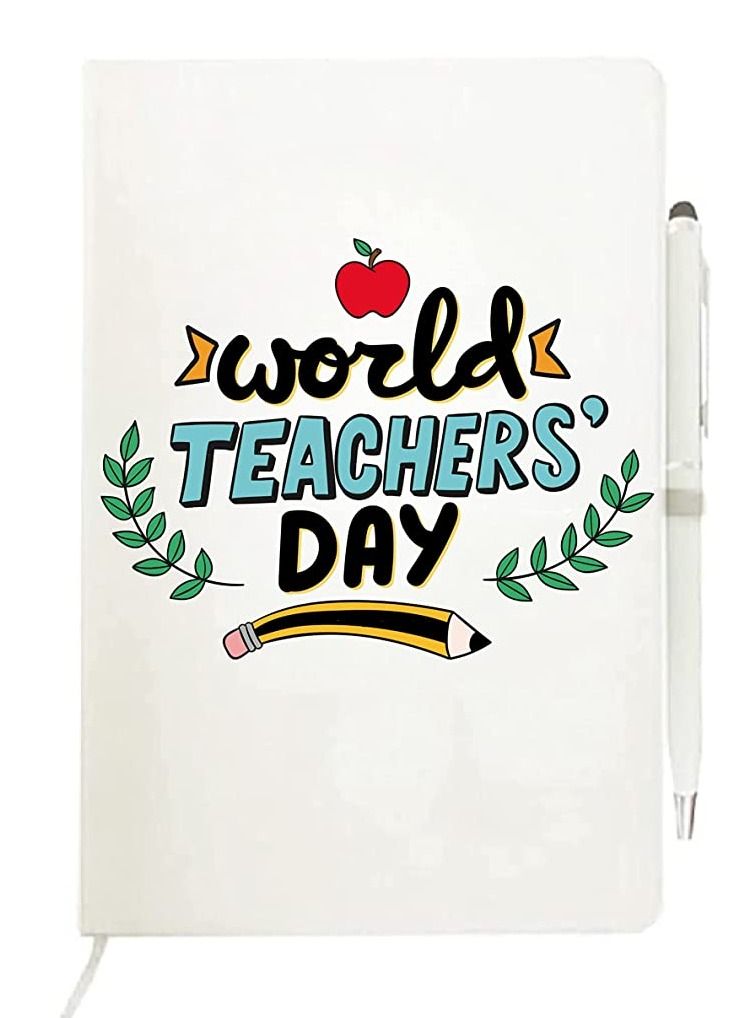 Generic Teachers Appreciation Notebook with Pen Gifts for Teachers Day | World Teachers Day | Teachers Day Gifts (Design 2)  - Image 1