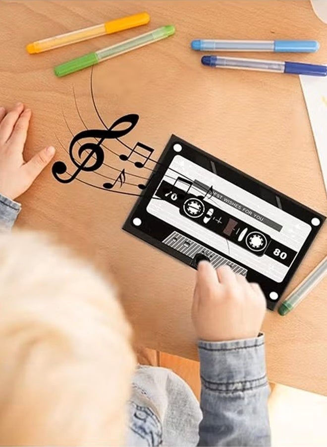 Maya Voice Greeting Card - 60-Second Personalized Recordable Audio Card with Built-in Playback - Retro Style Talking Sound Card for Birthday, Wedding, and Special Occasions - Black - Image 4