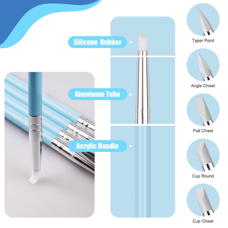 KACOLA Dotting Tools, Silicone Clay Sculpting Tool, Ceramic Clay Ball Stylus Dot Painting Tools, Pottery Embossing Tool for Rock, Nail, Blending, Drawing, Modeling - Image 4