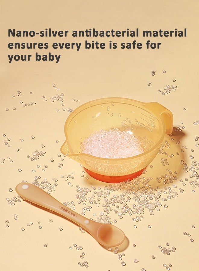 Sharpdo 5 Piece Baby Silicone Feeding Set, Toddler Plates for Kids Self Feeding, Baby Food Bottle, Fruit Feeder, Silicone Bib, Toddler Bowl, Soft Spoon, Food Grade Silicone Plates - Image 3