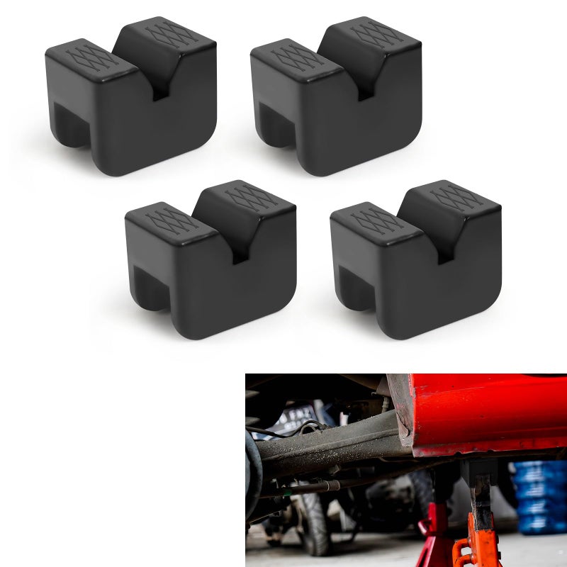 Ongfuwu 4PCS Car Jack Stand Pads 3 Ton Rubber Jack Pad Adapter for Jack Stands Universal Rubber Slotted Frame Rail Pinch Welds Protector Heavy Duty Jack Pad Car Accessories - Image 3