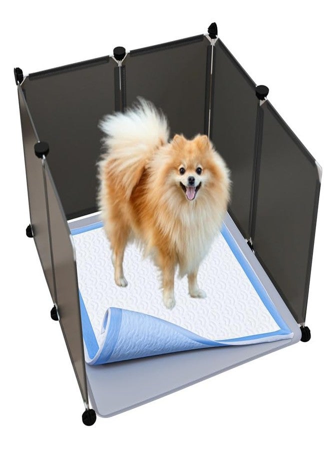 Skywin TidyFriend Litter Box Splash Guard, Litter Box Pee Shields for Dogs, Easy to Clean Indoor Dog Fence with Puppy Pee Pad Holder Tray Fits for 24” x 24” Peepads - Image 1