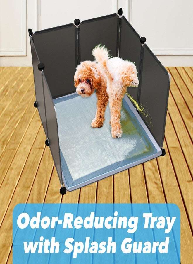 Skywin TidyFriend Litter Box Splash Guard, Litter Box Pee Shields for Dogs, Easy to Clean Indoor Dog Fence with Puppy Pee Pad Holder Tray Fits for 24” x 24” Peepads - Image 3