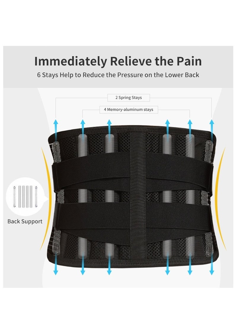 Beauenty Air Mesh Back Brace for Men Women Lower Back Pain Relief, Adjustable Back Support Belt for Work, Anti-skid Lumbar Support for Sciatica Scoliosis (Large(Waist:44-53)) - Image 3