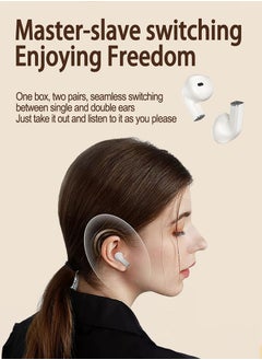 Generic New wireless TWS Bluetooth headphones with low latency, designed for couples, combining long-stem semi-in-ear and bean-style earbuds in one, featuring a digital display function  - Image 4