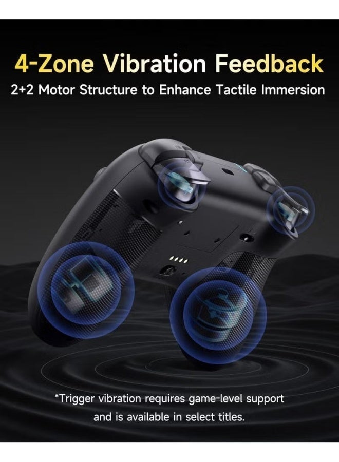 EasySMX X05 Pro Wireless PC Controller – Quiet-Press Buttons, 2-Stage Impulse Triggers, 2 Programmable Buttons, Hall Joysticks, 1000mAh Battery, 1000Hz Polling Gaming Controller for PC/Switch/Android - Image 4
