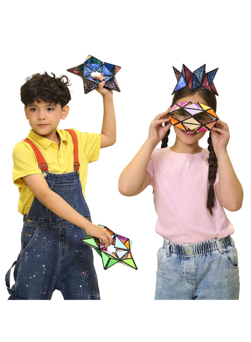 Magnetically-Charged Luminous Pyramid Transform 1 Cube into 1 Billion Shapes with a Glow-in-the-Dark Holographic Design Educational Toy - Image 4