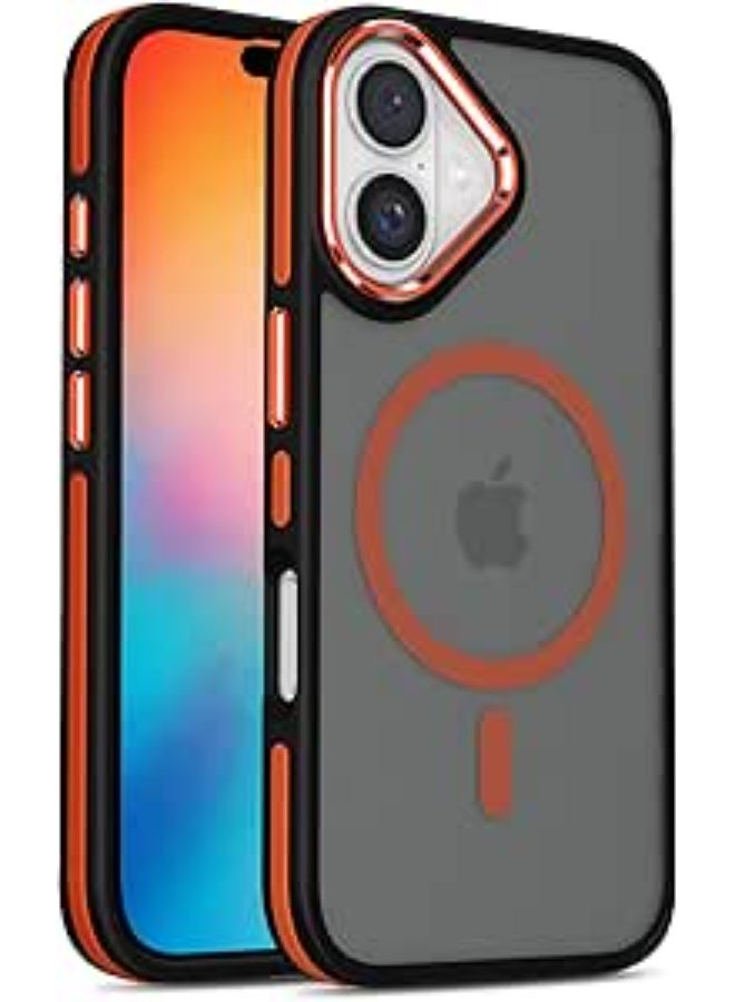 Compatible with Magsafe, iPhone 16 Plus Phone Case,Translucent Matte Back Slim Magnetic Case for iPhone 16 Plus 6.7"(Orange) - Image 1