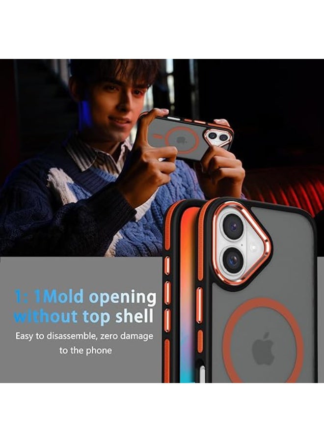 Compatible with Magsafe, iPhone 16 Plus Phone Case,Translucent Matte Back Slim Magnetic Case for iPhone 16 Plus 6.7"(Orange) - Image 5