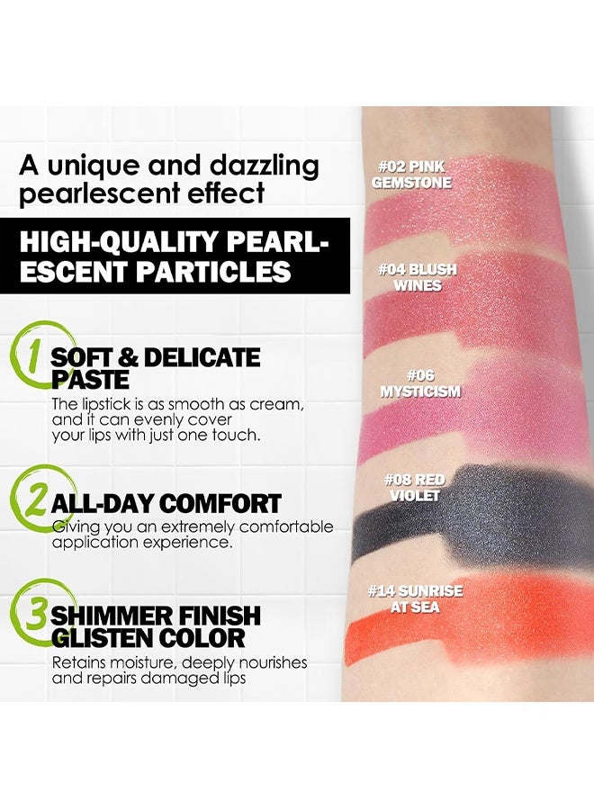 Anglicolor Metallic Shine Lipstick for Women, High Impact Lipcolor, Silky Smooth and Moisturizing, Non-Sticky, Long Lasting and Smudge Proof, Full Coverage Lip MakeUp (#12 CHERRY BOMB) - Image 5