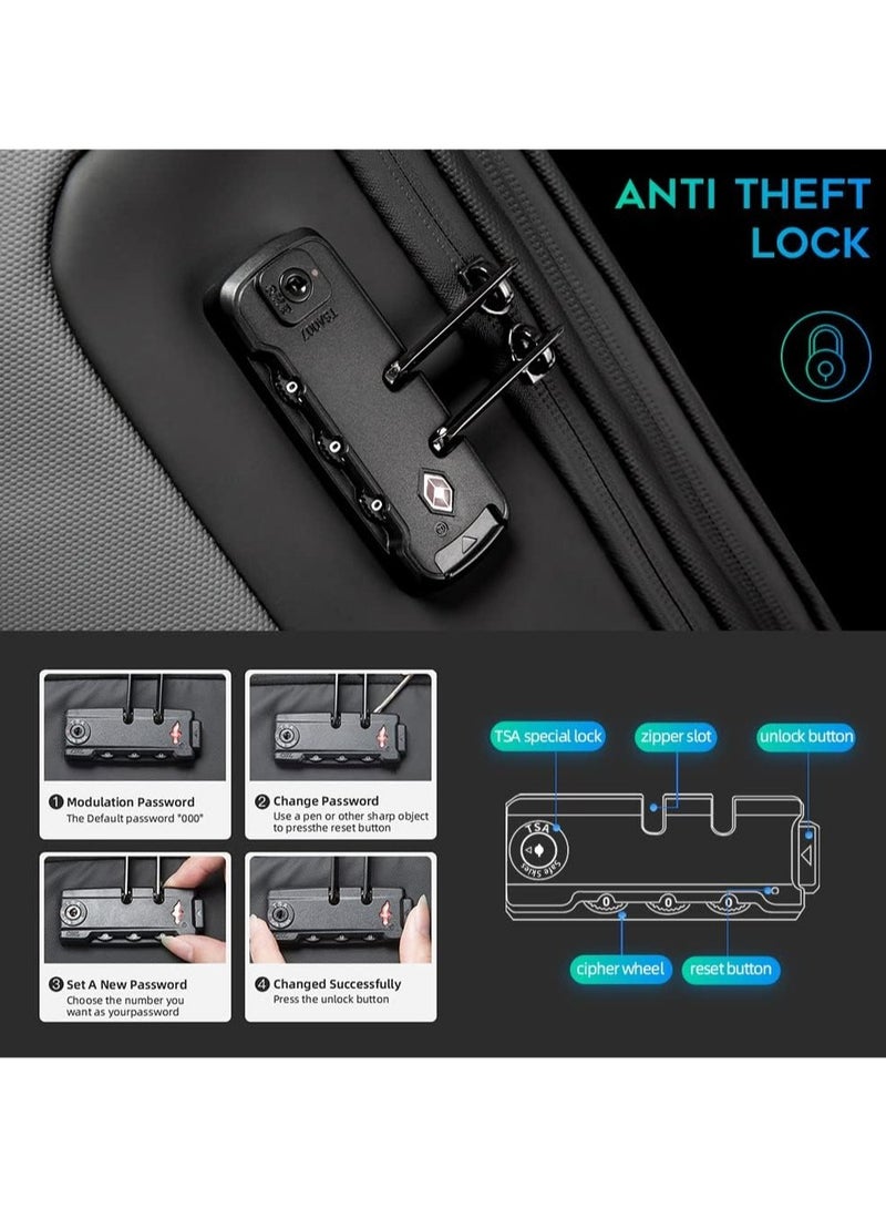 BANGE Lightweight Business Backpack with USB Charging Port Two Pockets for Work for Men and Women - Image 2